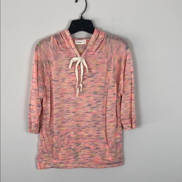 Lightweight Hooded Top Pink Pullover - Picture 8 of 8